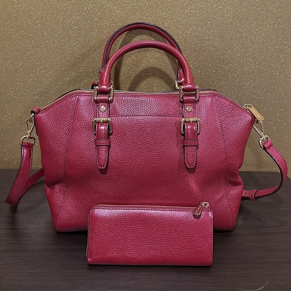 Michael Kors Ciara Large Pebbled Leather Satchel Bag & Matching Wallet - Picture 2 of 12